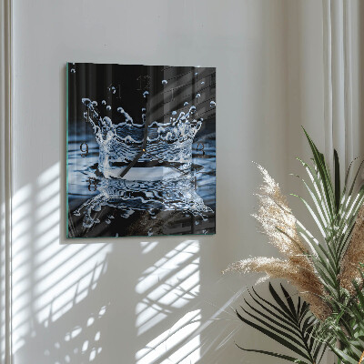Glass clock square Water