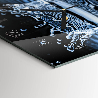 Glass clock square Water