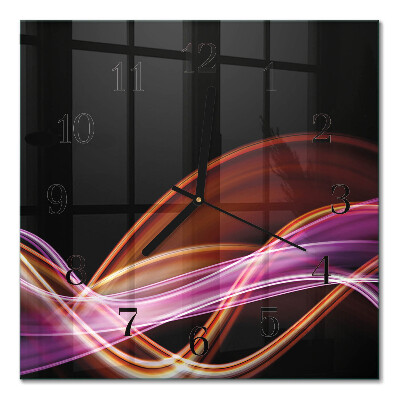 Glass wall clock square Abstract art