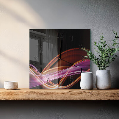 Glass wall clock square Abstract art