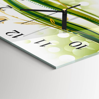 Glass clock square Abstract lines
