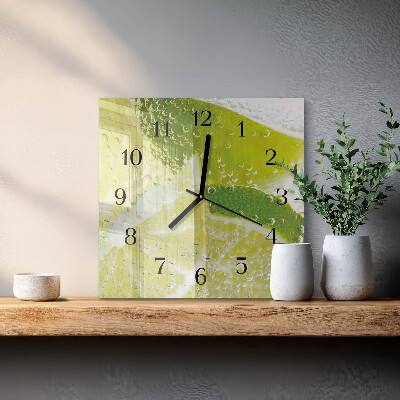 Square kitchen clock Water with lime