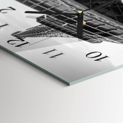 Glass wall clock square Eiffel Tower Paris