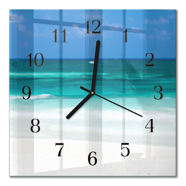Square wall clock beach sea