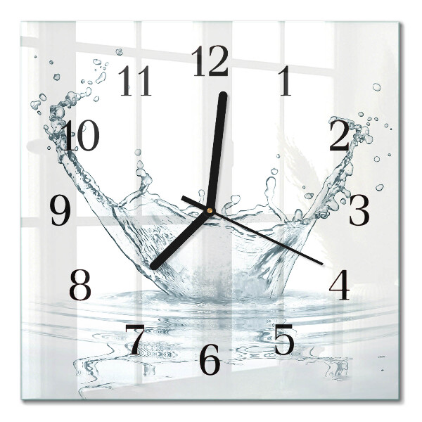 Glass clock square Water