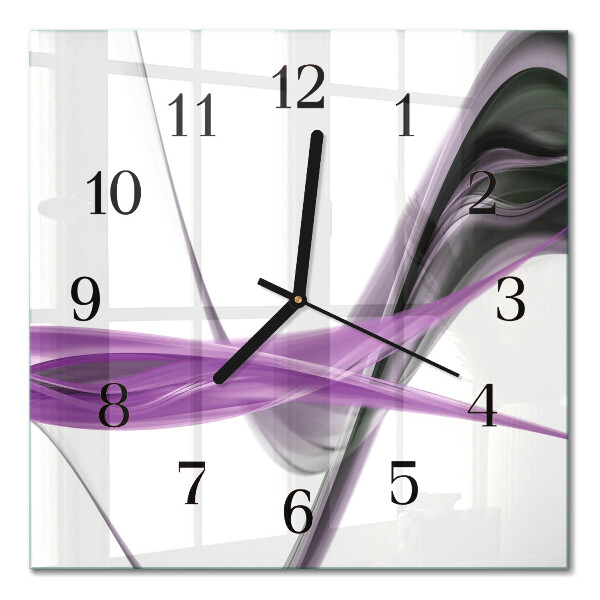 Glass wall clock square Abstract smoke