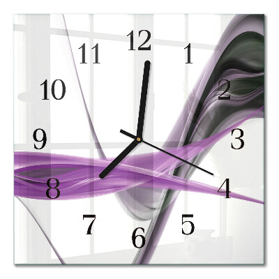 Glass wall clock square Abstract smoke