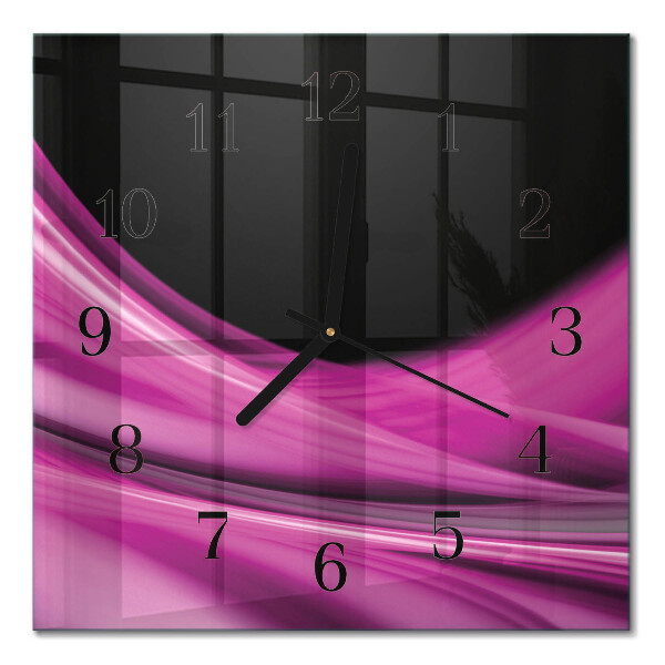 Glass clock square Abstract lines