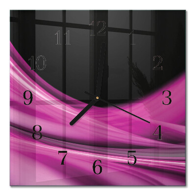 Glass clock square Abstract lines