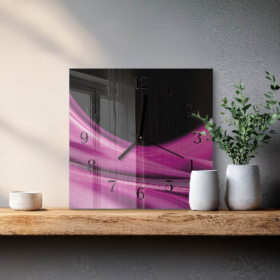 Glass clock square Abstract lines