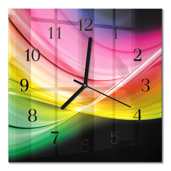 Glass clock square Abstract lines