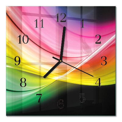 Glass clock square Abstract lines