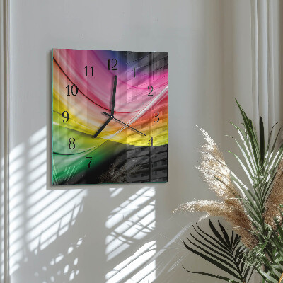 Glass clock square Abstract lines