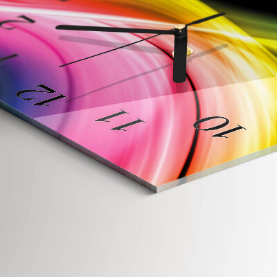 Glass clock square Abstract lines