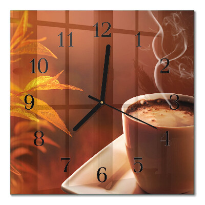 Square kitchen clock Coffee