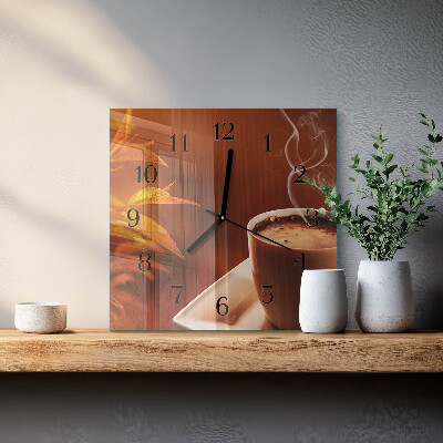 Square kitchen clock Coffee