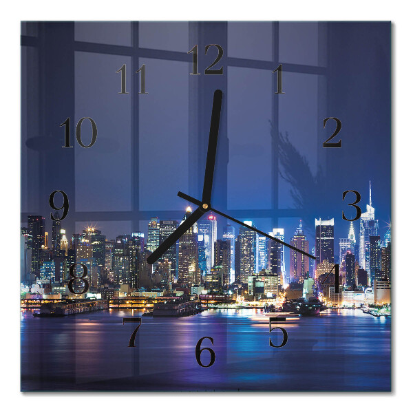 Glass clock square Horizon