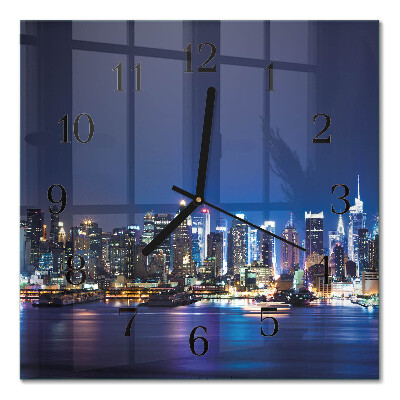 Glass clock square Horizon