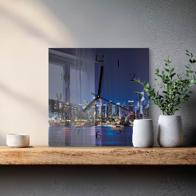 Glass clock square Horizon