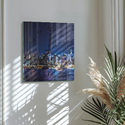 Glass clock square Horizon