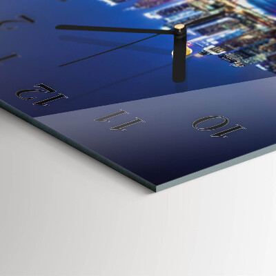 Glass clock square Horizon