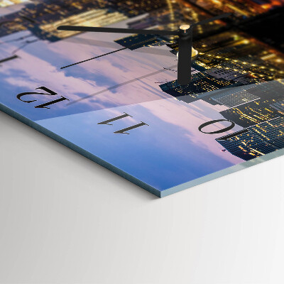 Glass clock square Horizontal bridge