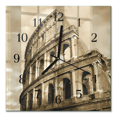 Square wall clock The Colosseum in sepia