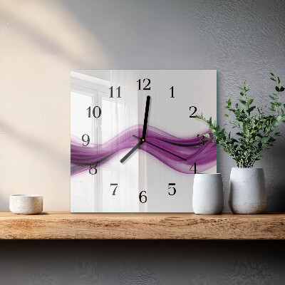 Square kitchen clock Abstract lines