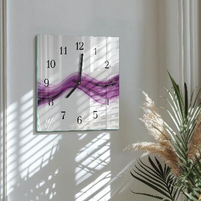 Square kitchen clock Abstract lines