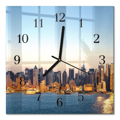 Glass clock square Horizon
