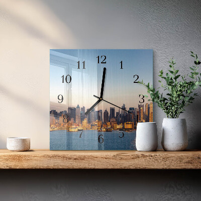 Glass clock square Horizon