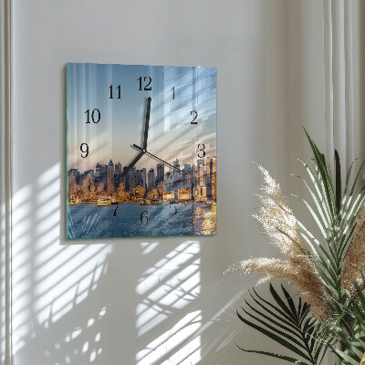 Glass clock square Horizon