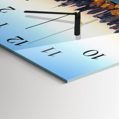 Glass clock square Horizon