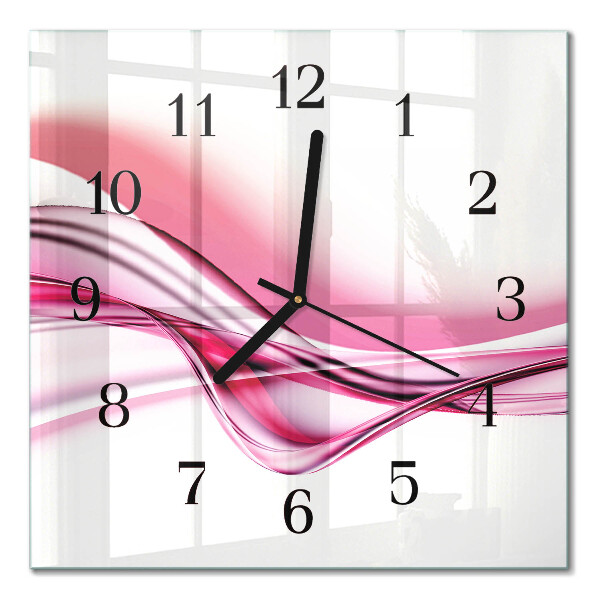 Glass wall clock square Abstract art