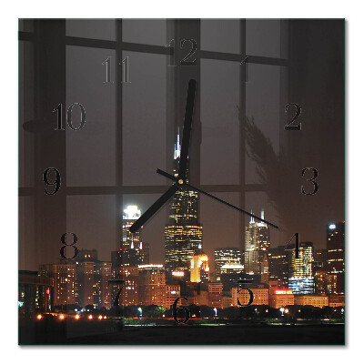 Square wall clock Night horizon