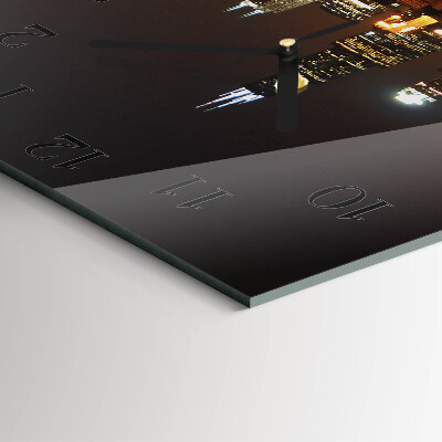 Square wall clock Night horizon