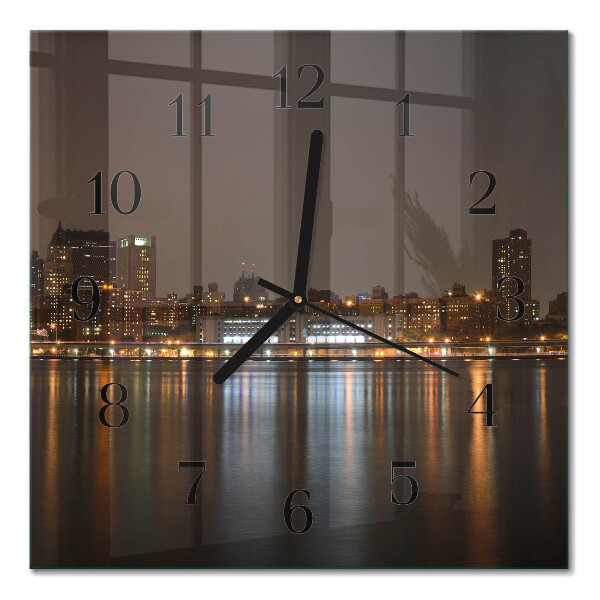 Glass clock square Horizon