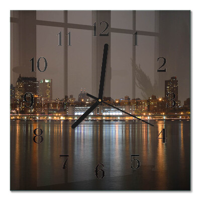 Glass clock square Horizon