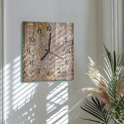 Square kitchen clock Floral pattern