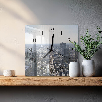 Glass clock square Horizon