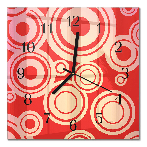 Square kitchen clock Red wheels
