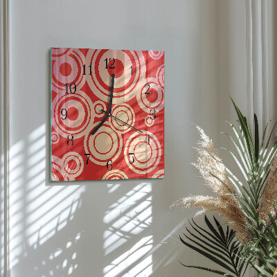 Square kitchen clock Red wheels