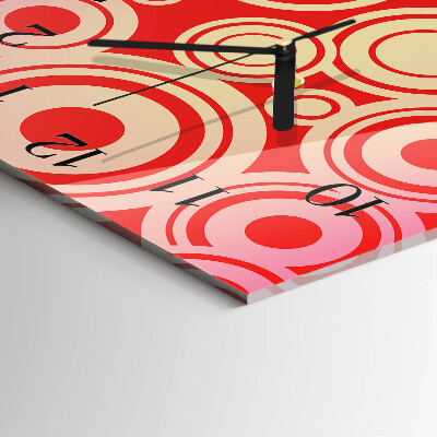 Square kitchen clock Red wheels