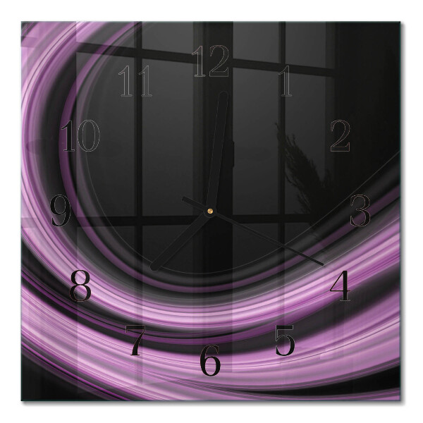 Glass clock square Abstract lines
