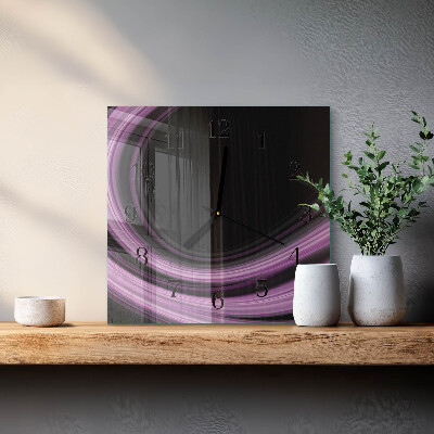 Glass clock square Abstract lines