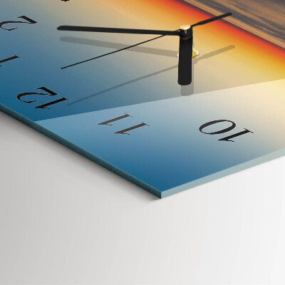 Square wall clock Lighthouse sea