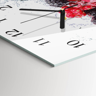 Glass clock square Fruit