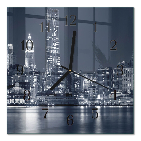Glass wall clock square Horizon