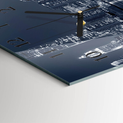 Glass wall clock square Horizon