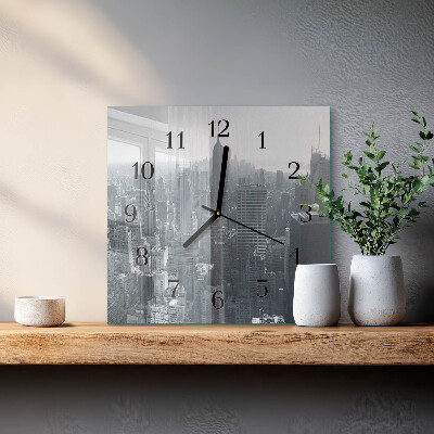 Glass clock square Horizon